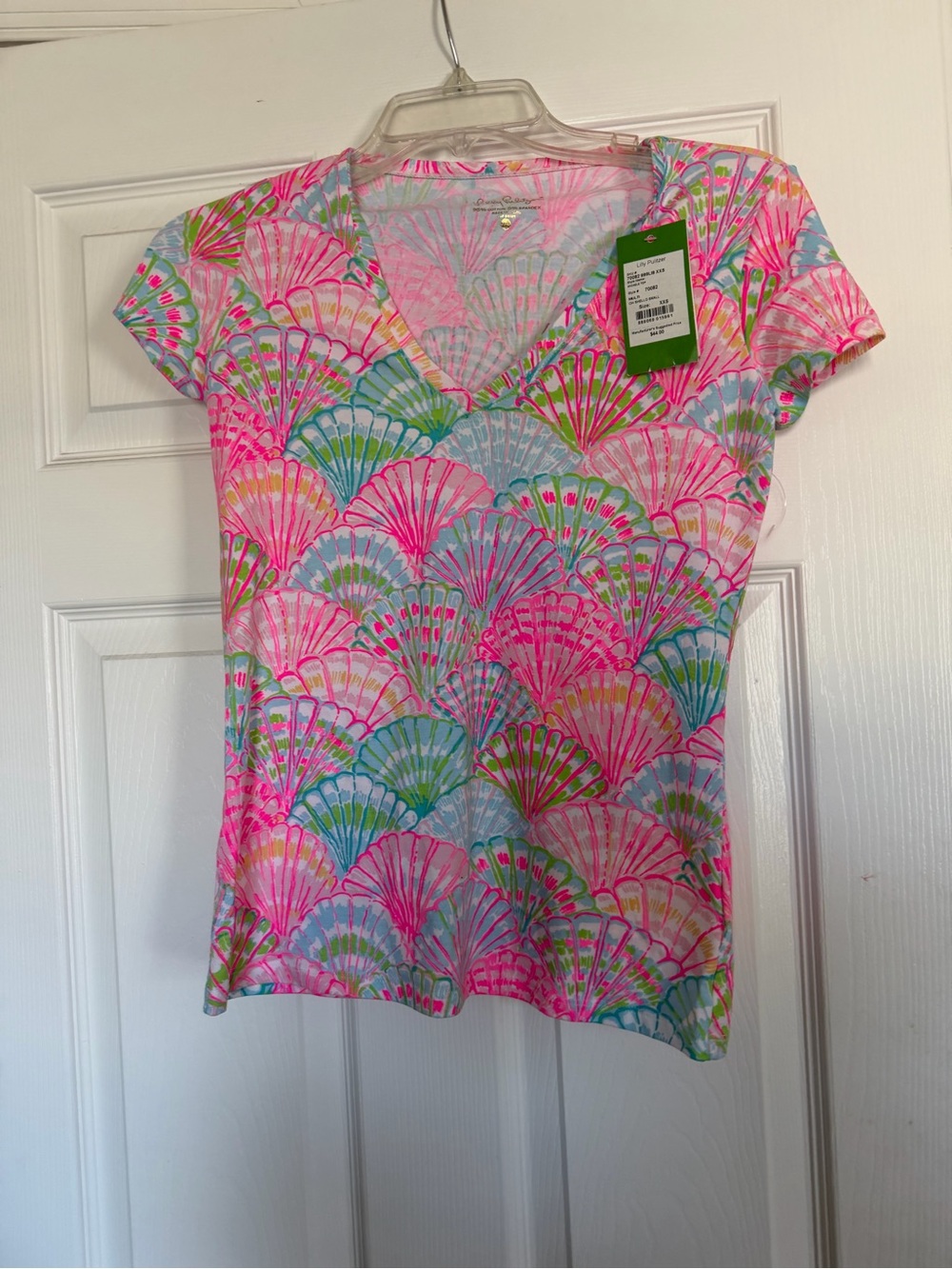 Lilly Pulitzer Pink Multicolor Shell-Print V-Neck Tee